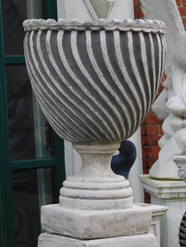 Garden Vase on Pedestal - 155 cm - Solid Stone