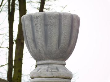 Runde Vase auf Sockel - 110 cm - Stein