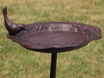 Bird bath on foot - cast iron - incl. Birdie