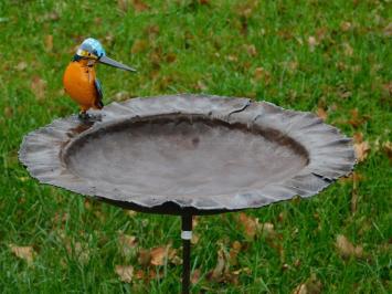 Handmade Food Bowl with Kingfisher - Garden Stick - Metal