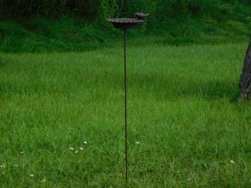 Bird bath on Pin - Garden Stick - Cast iron - Dark brown