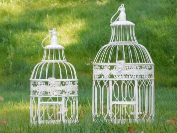 Set of 2 Classic Bird Cages | Metal | Garden Decoration