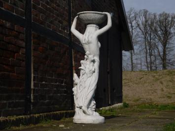 Groot beeld van een vrouw met schaal - volledig van steen - 120 cm