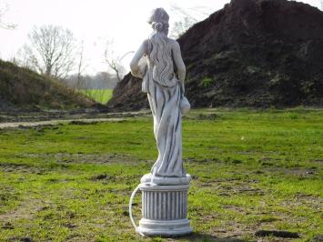 Frau mit Krügen auf Sockel - 100 cm - Stein