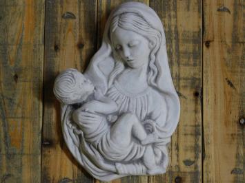 Woman with Child - Stone - White with Grey - Sculpture