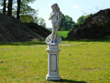 Statue Woman with Shell on Pedestal - 140 cm - Stone