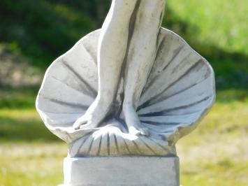 Statue Woman with Shell on Pedestal - 140 cm - Stone