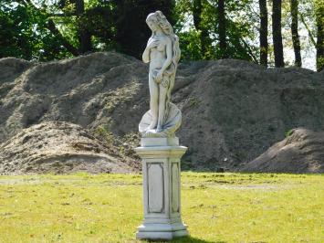 Statue Woman with Shell on Pedestal - 140 cm - Stone