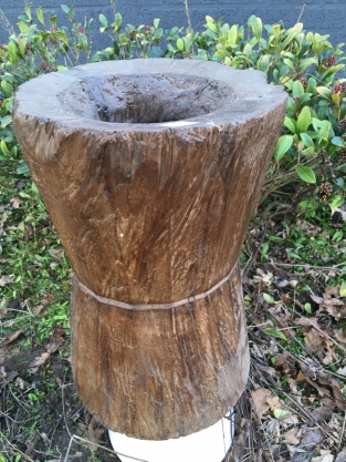 Wooden Indian mortar