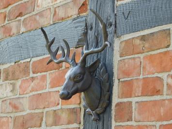 Wall ornament Deer - Brown - Cast iron