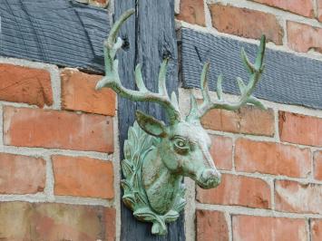 Wall ornament Deer - Green/Brown - Cast iron