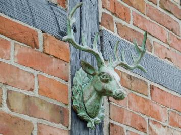 Wall ornament Deer - Green/Brown - Cast iron