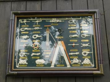 Frame met Scheepsknopen - Wandvitrine - Vintage