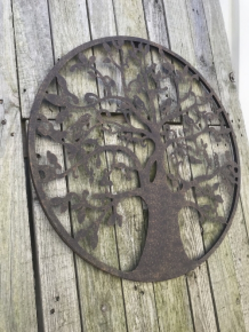 Metal wall ornament ''the tree of life'', with birds