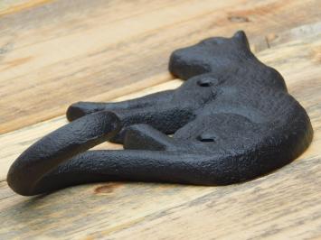 Wall hook Cat - Cast iron - Black