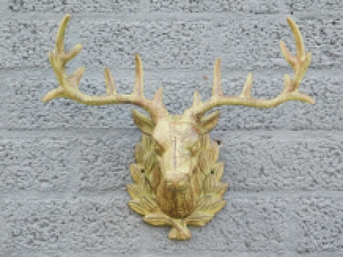 Wall ornament Deer - green/brown - cast iron