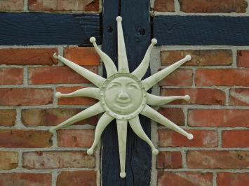 Wall ornament old-white sun, metal.