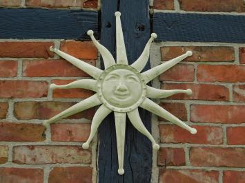 Wall ornament old-white sun, metal.