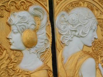 Set of 2 Wall plates - Art Nouveau - MGO - Wall ornament