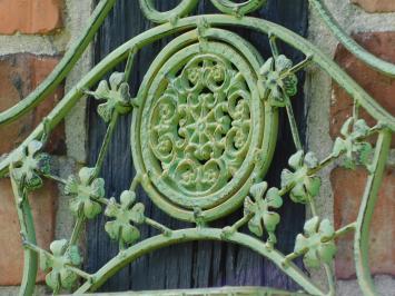 Vintage Wall Rack with Hooks - Old Green - Wrought Iron