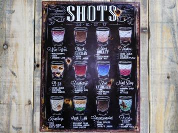 Wandbord Shots - 33 cm - Vol in  Kleur - Metaal