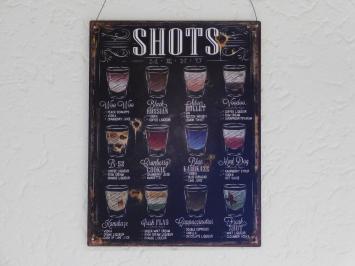 Wandbord Shots - 33 cm - Vol in  Kleur - Metaal