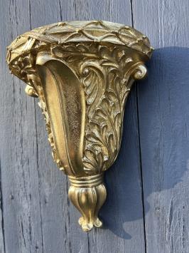 Decorative wall console - gold - polystone