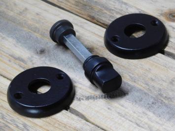 WC lock - cast iron - black - for toilet and bathroom doors