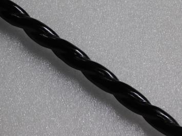 Walking stick Black - Wood and Nickel - Spiral shape