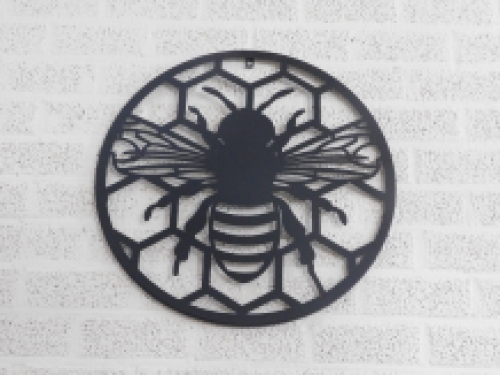 Wall ornament Bee - steel, black