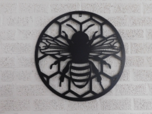 Wall ornament Bee - steel, black