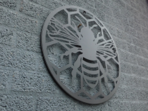 Wall ornament Bee - steel, black