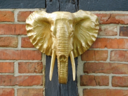 Wall ornament elephant - gold - polystone