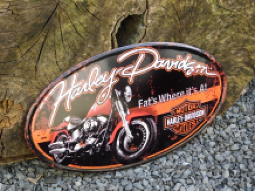 Prachtig metalen bord met harley Davidson reclame