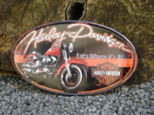 Prachtig metalen bord met harley Davidson reclame