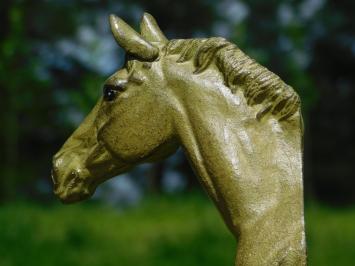 Set of 2 Horse Statues - olive green - bookends