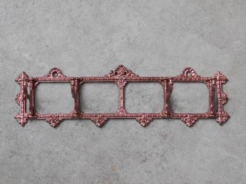 Coat rack with folding hooks - cast iron - copper look