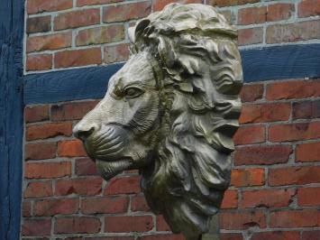 One-off: Large Lion's Head on Stand - 120 cm - Metal