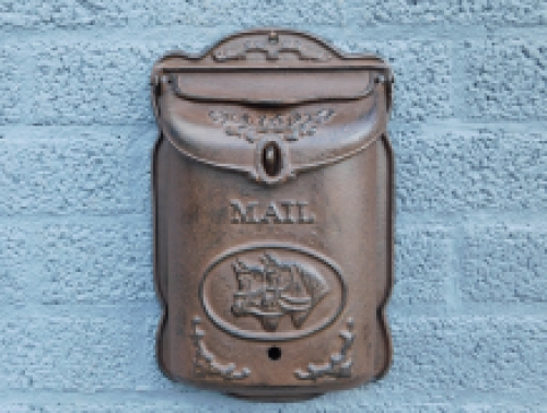 Letterbox - mailbox - cast iron - brown