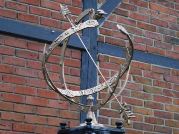 Exclusive Brass Sundial on Alu Base - Square with Round Foot