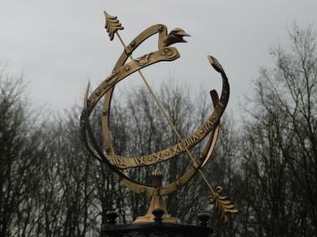 Exclusive Brass Sundial on Alu Base - Square with Round Foot