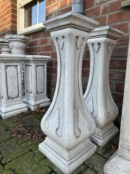 Ornate Pedestal - Narrow Design - 70 cm - Solid Stone