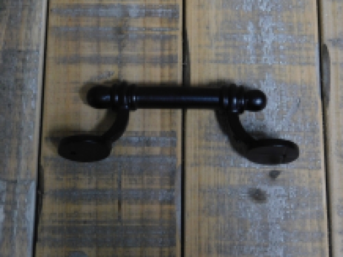 Handle, door handle, furniture fittings of iron in black.